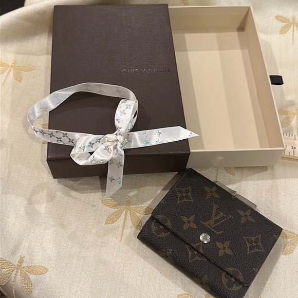 Louis Vuitton Vintage Rare Trifold w/ Kiss Lock Coin Purse Brown Monogram Wallet - Picture 1 of 16